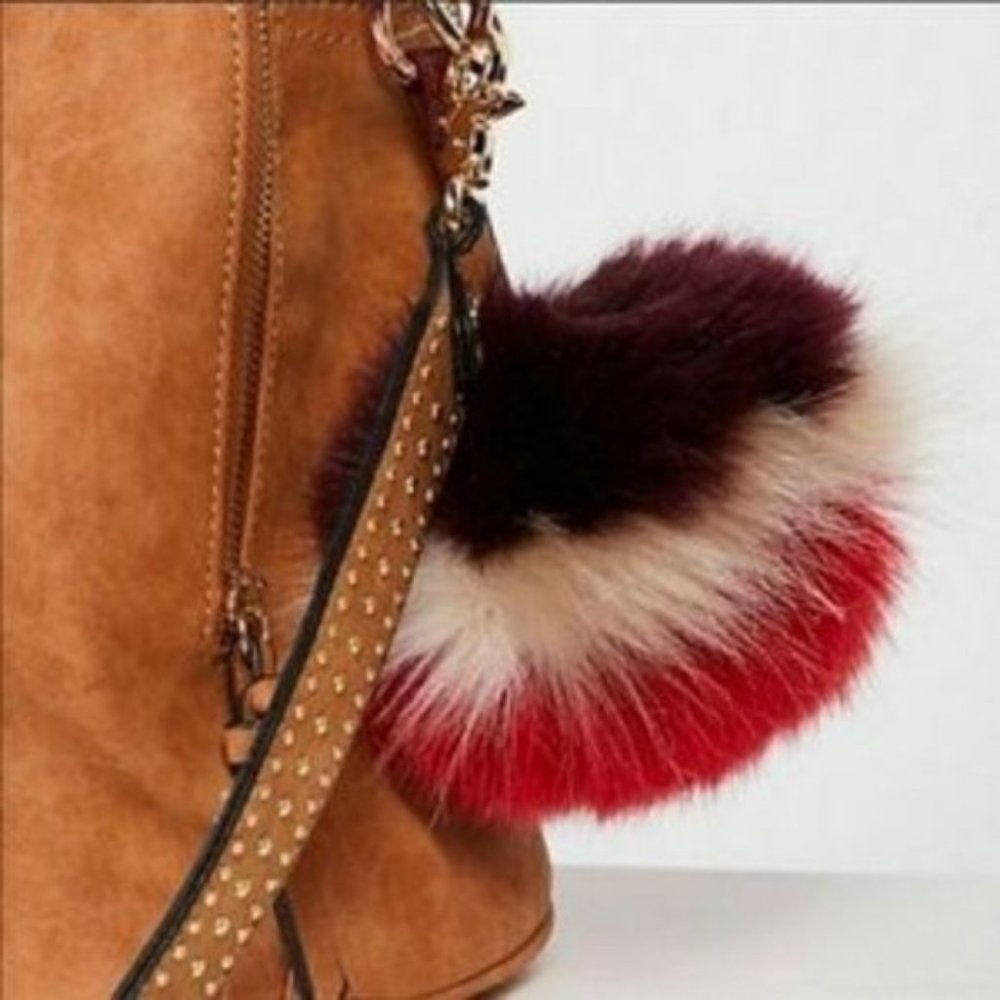 NWT Free People Faux Fur PomPom bag charm